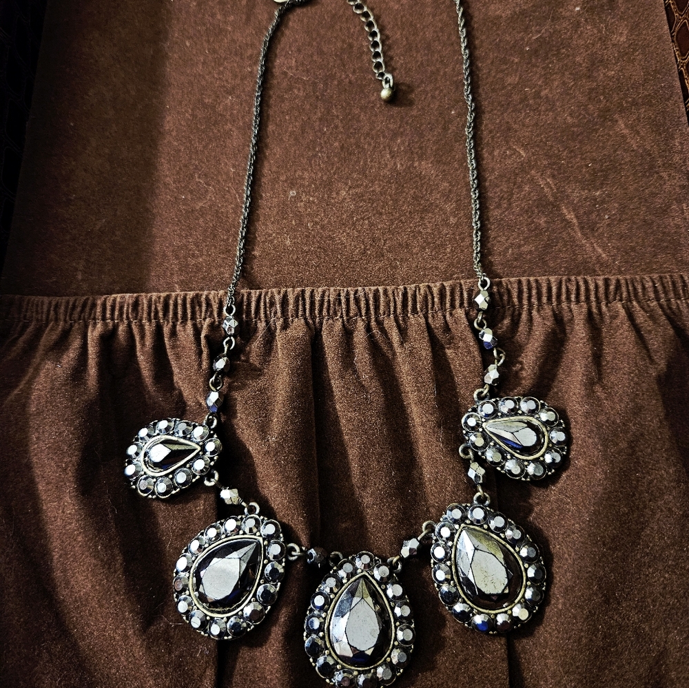 J by Jasper Conran Designer Antiqued Statement Bib Necklace 17"L + 3" extender